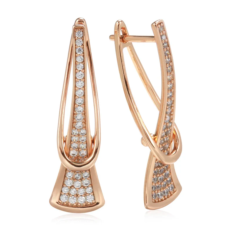 Classy Layered Diamond Accented Earrings - Image 6