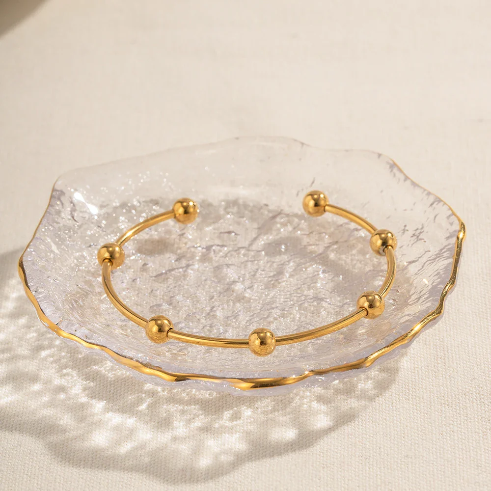 Classy Separated Sphere Bangle Bracelet - Image 6