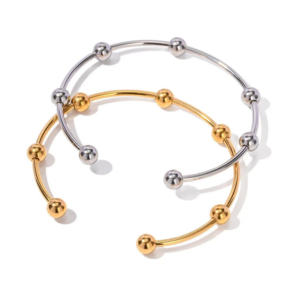 Classy Separated Sphere Bangle Bracelet - Image 8