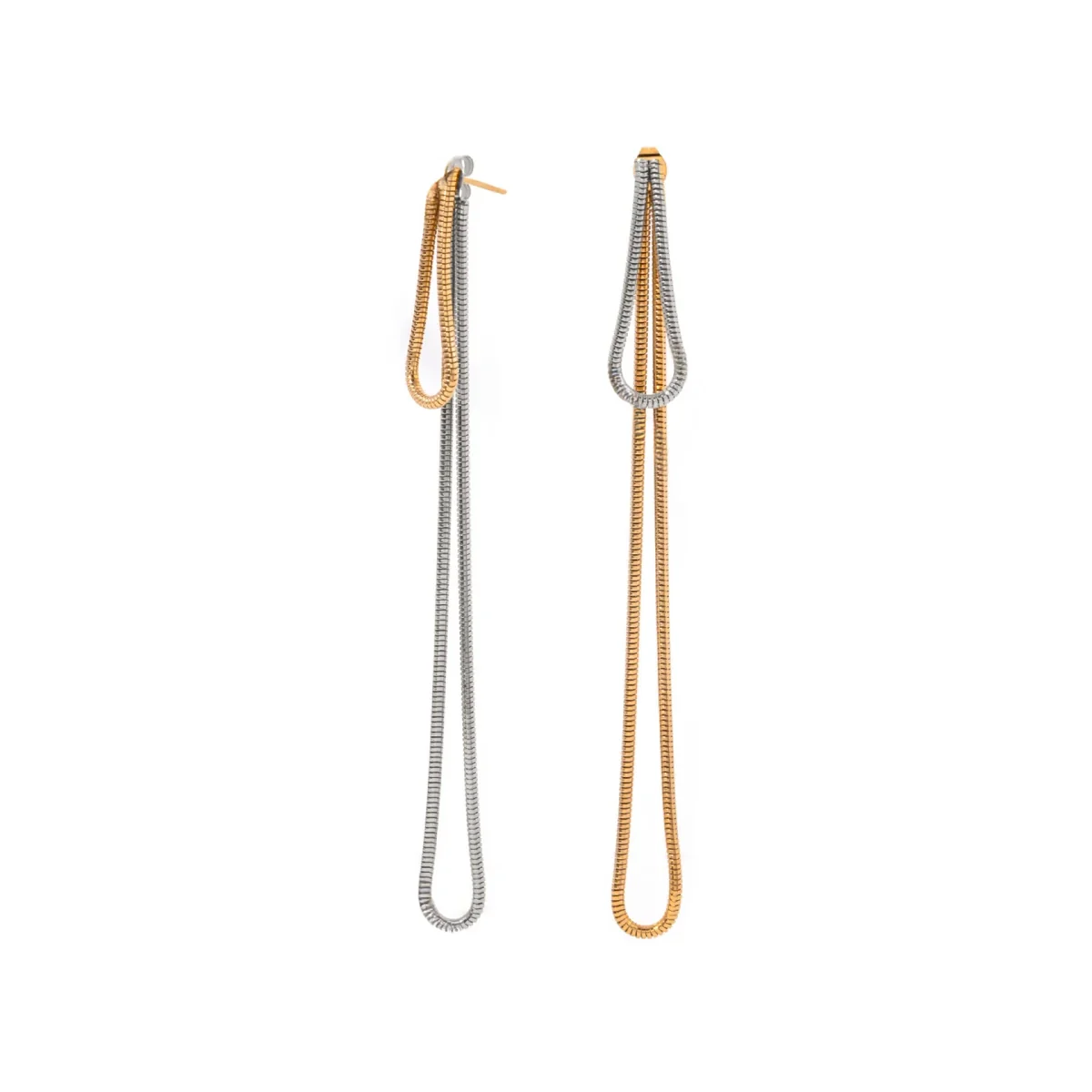Classy Snake Chain Tassel Stud Earrings - Image 9
