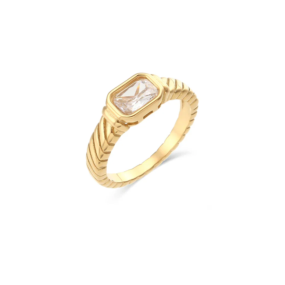 Cross Striped Baguette Diamond Ring - Image 10