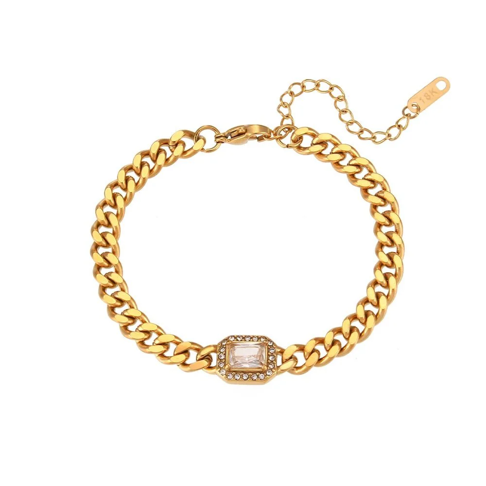 Cuban Chain Square Cut Diamond Choker and Bracelet - Image 22