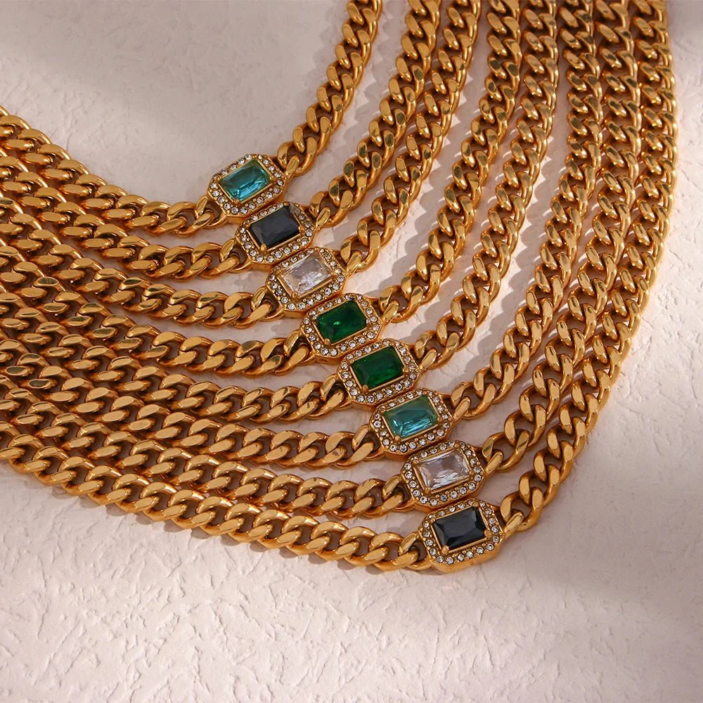 Cuban Chain Square Cut Diamond Choker and Bracelet - Image 7