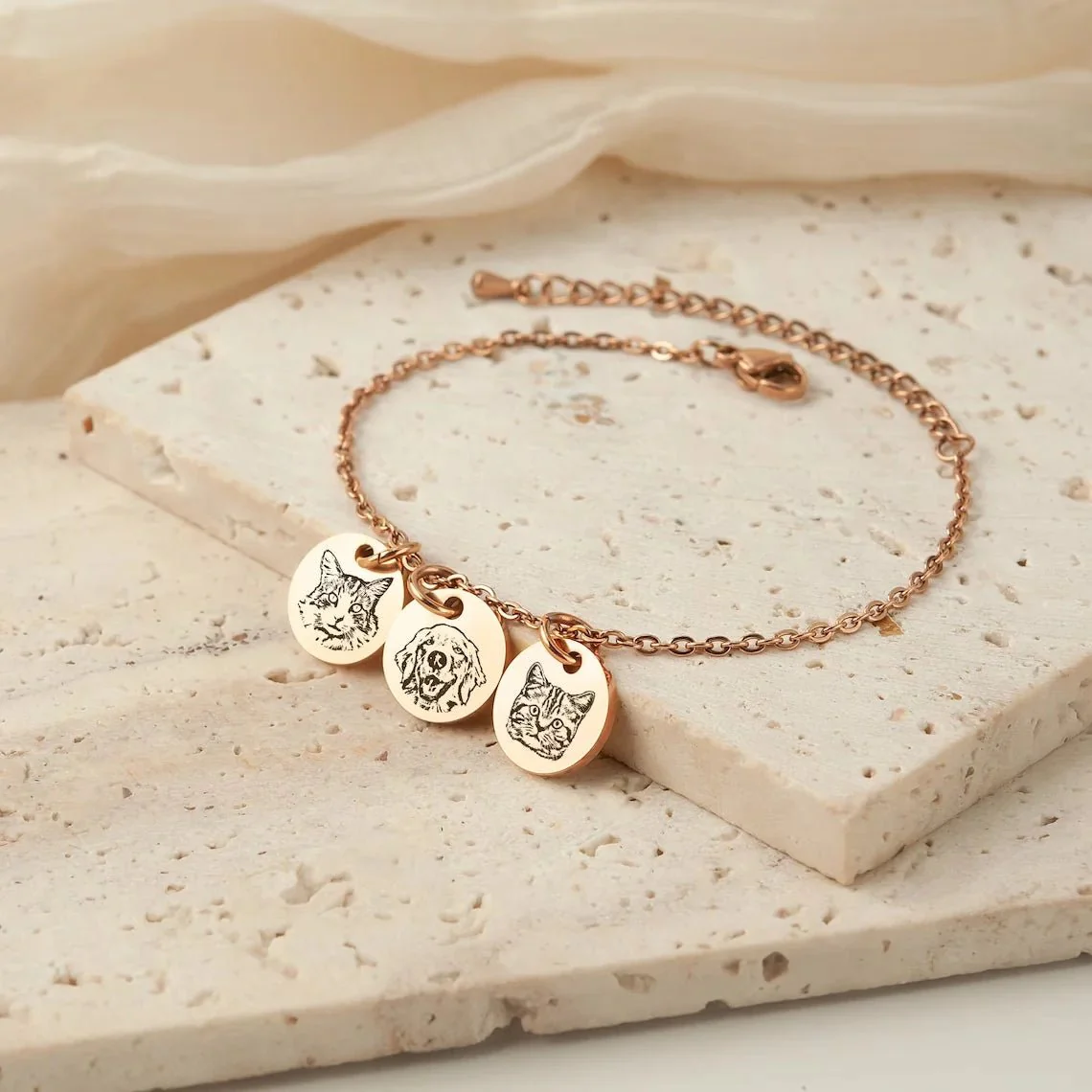 Custom Pet Face Pendant Bracelet - Image 4