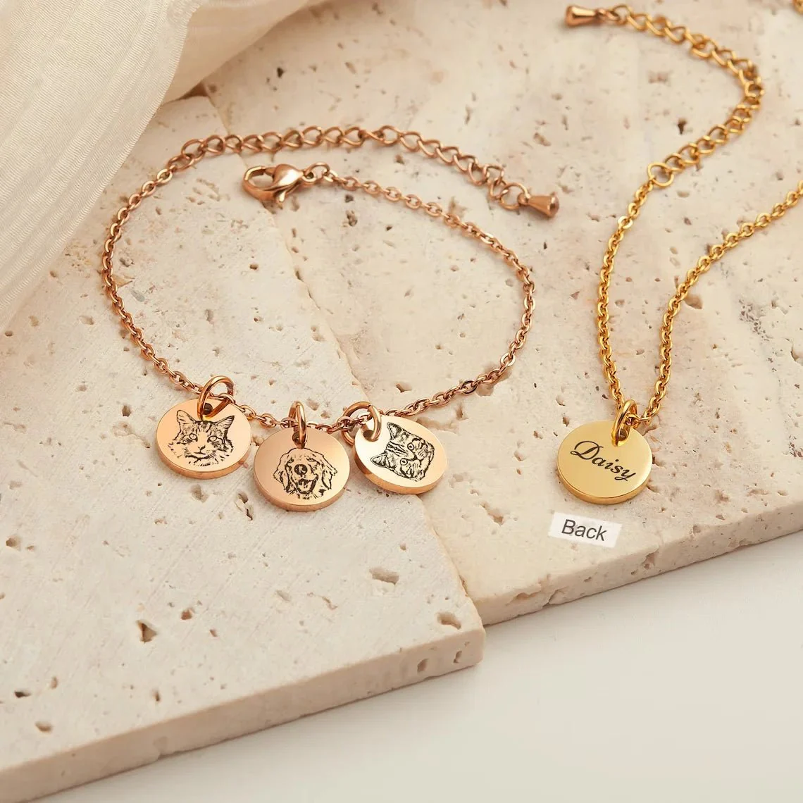 Custom Pet Face Pendant Bracelet - Image 5