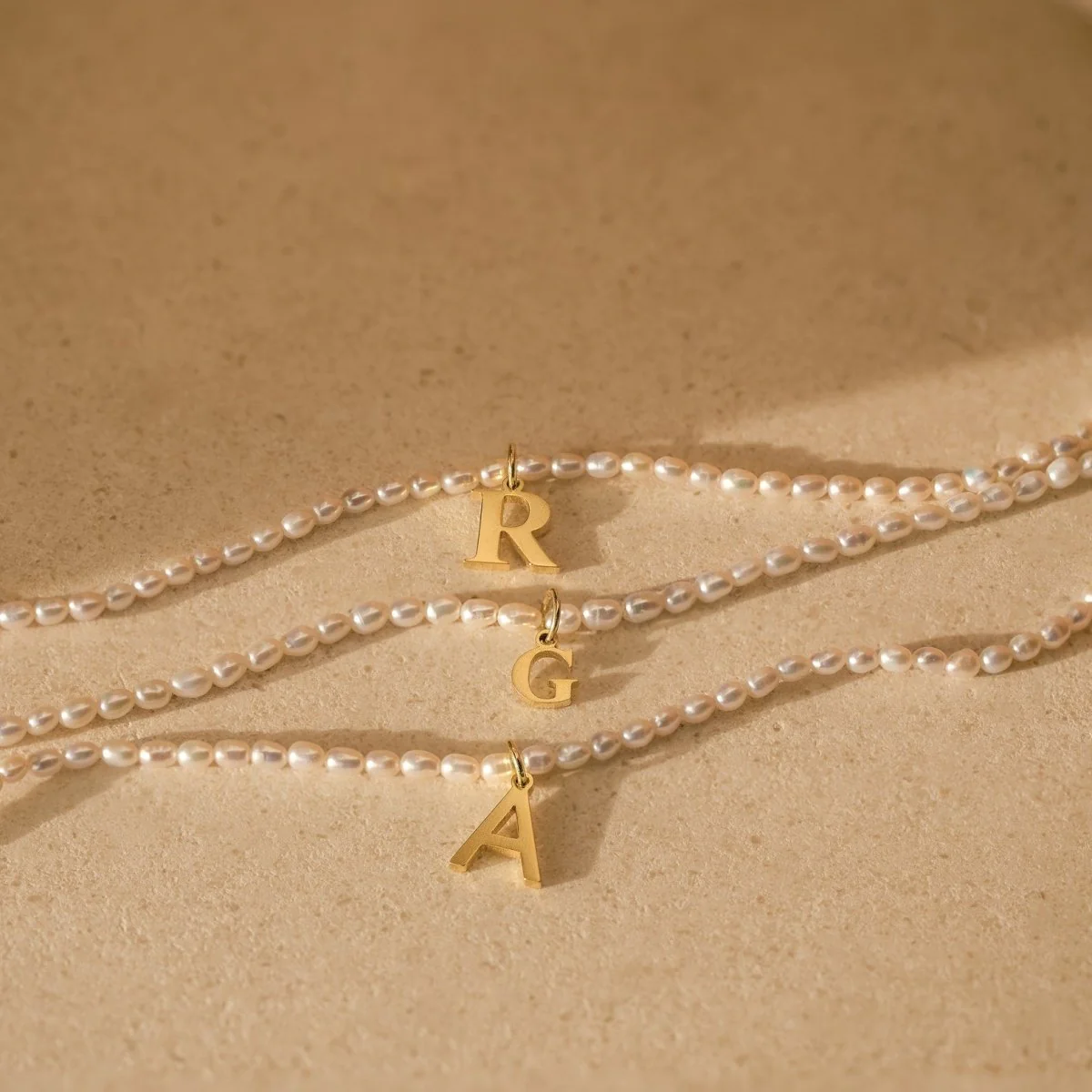 Dainty Beaded Pearl Initial Necklace - Image 5