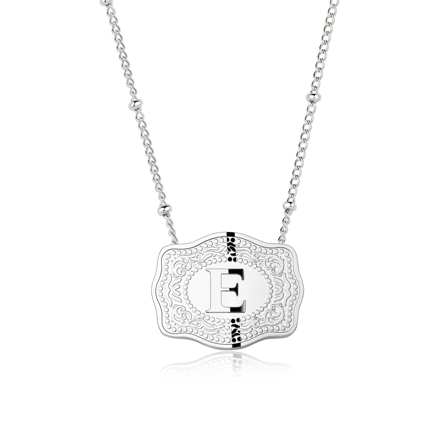 Dainty Belt Buckle Letter Initial Necklaces - Image 9
