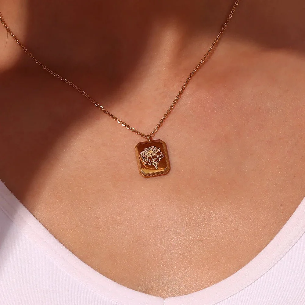 Dainty Birth Month Flower Necklace - Image 3