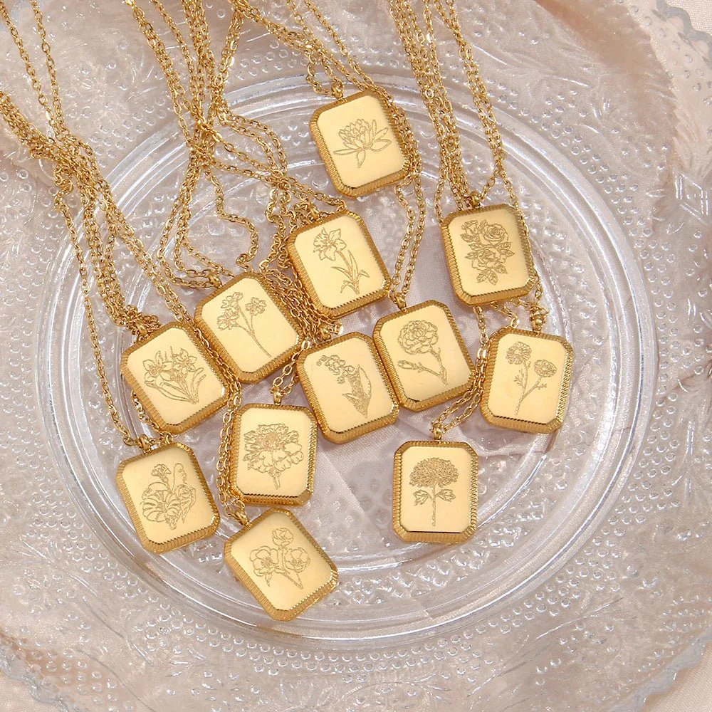 Dainty Birth Month Flower Necklace - Image 7