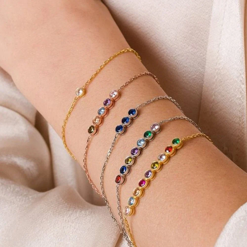 Dainty Birthstone Chain Bracelet - Image 5
