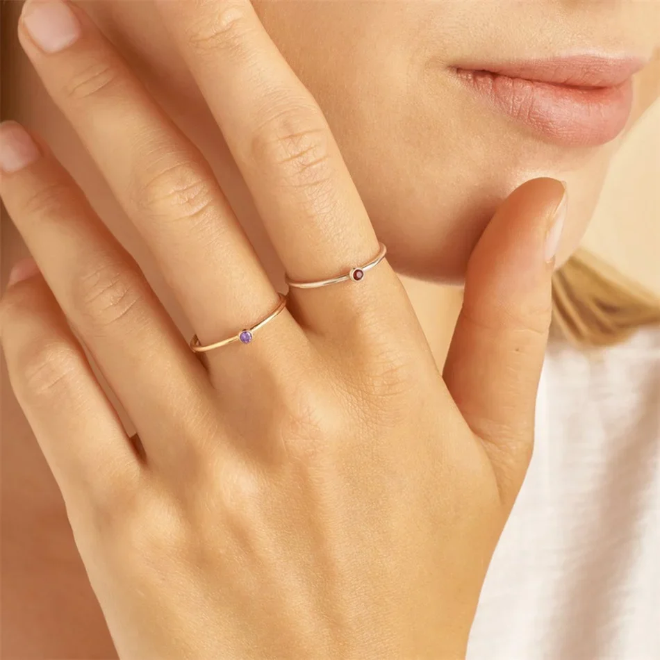 Dainty Birthstone Ring - Image 3
