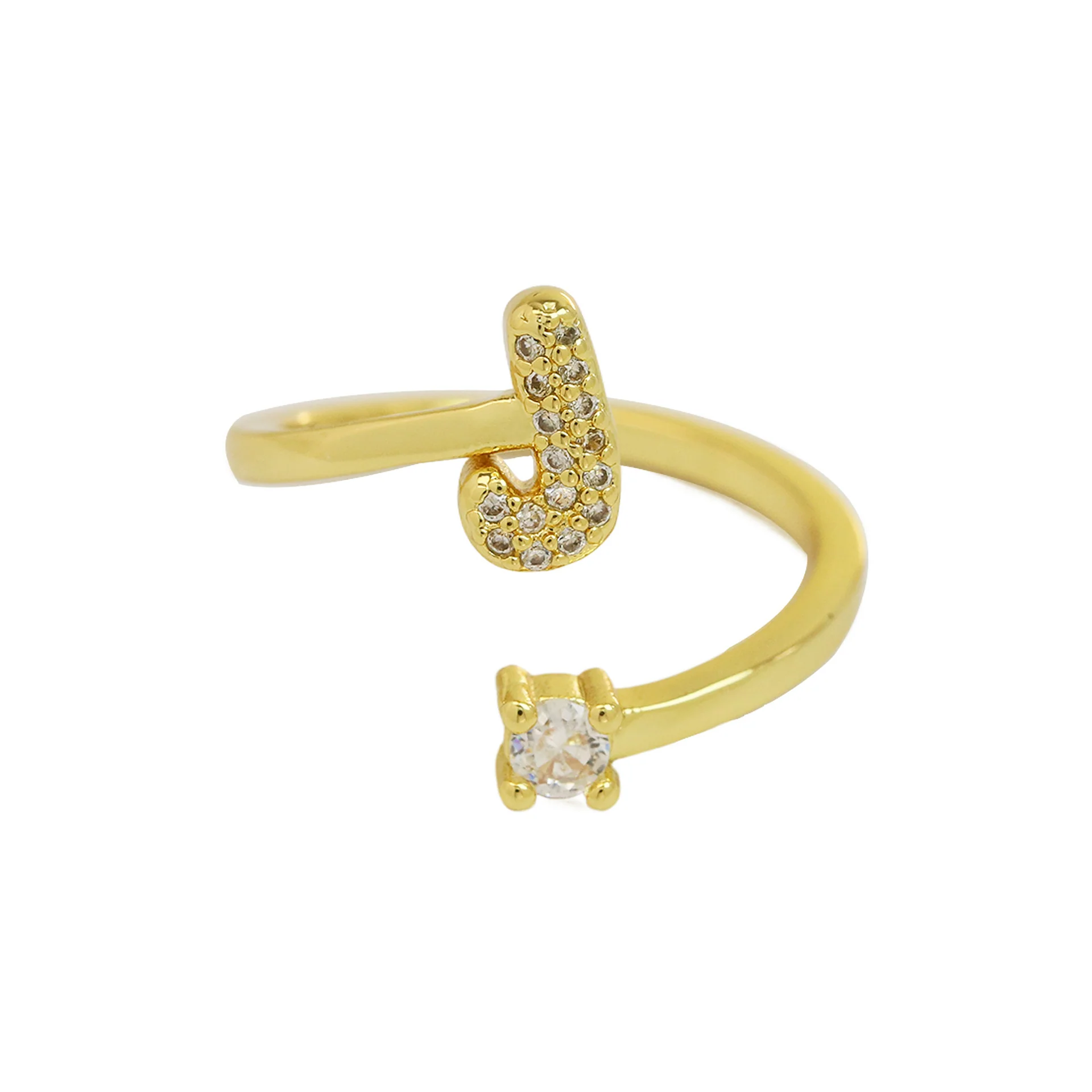 Dainty Bubble Diamond Wrap Initial Ring - Image 14