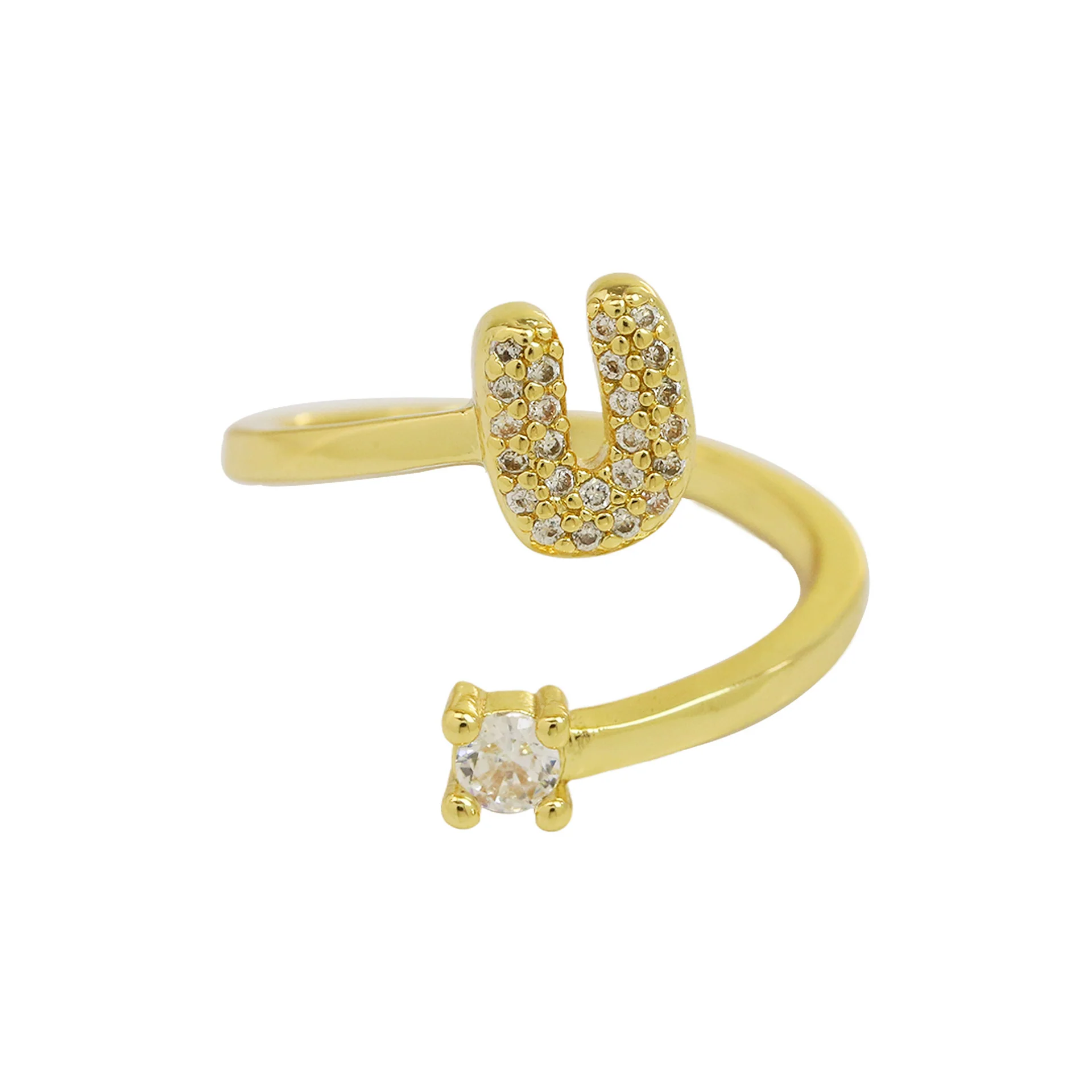 Dainty Bubble Diamond Wrap Initial Ring - Image 25