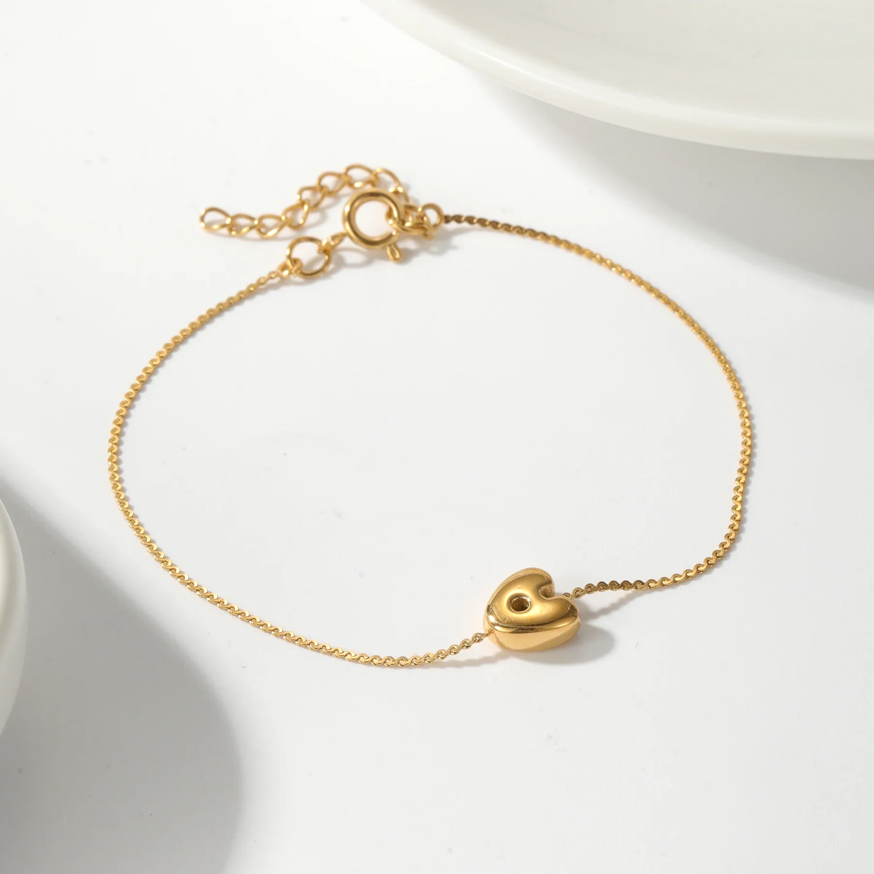 Dainty Bubble Letter Initial Bracelet - Image 10