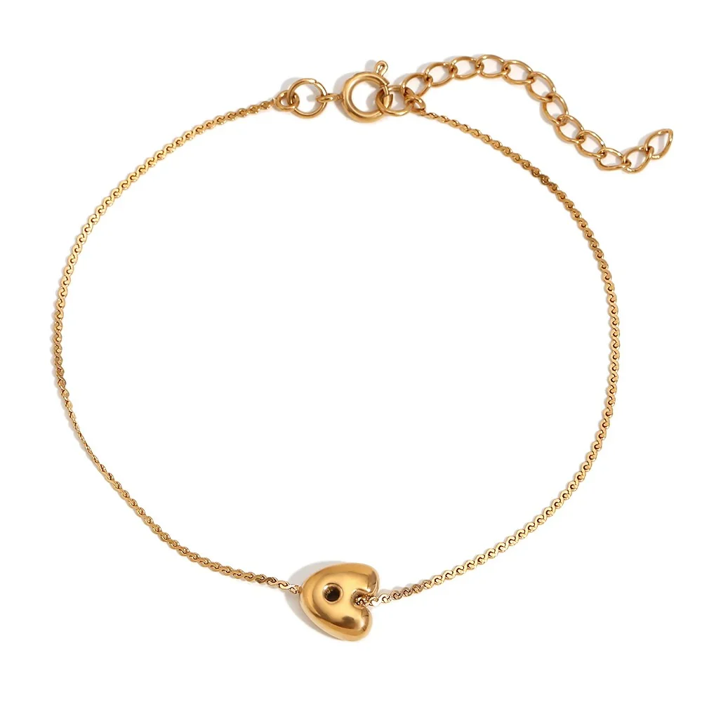 Dainty Bubble Letter Initial Bracelet - Image 11
