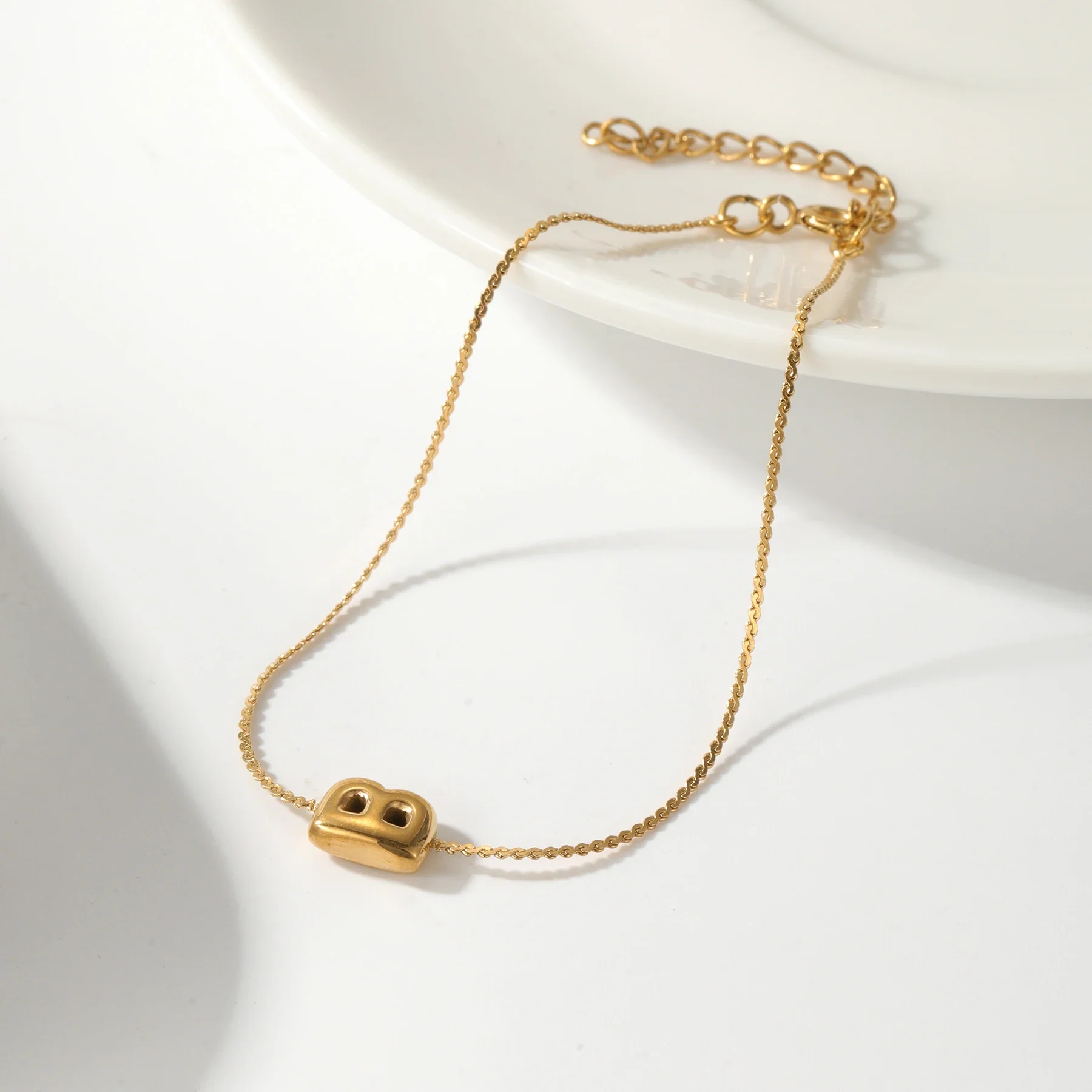 Dainty Bubble Letter Initial Bracelet - Image 7