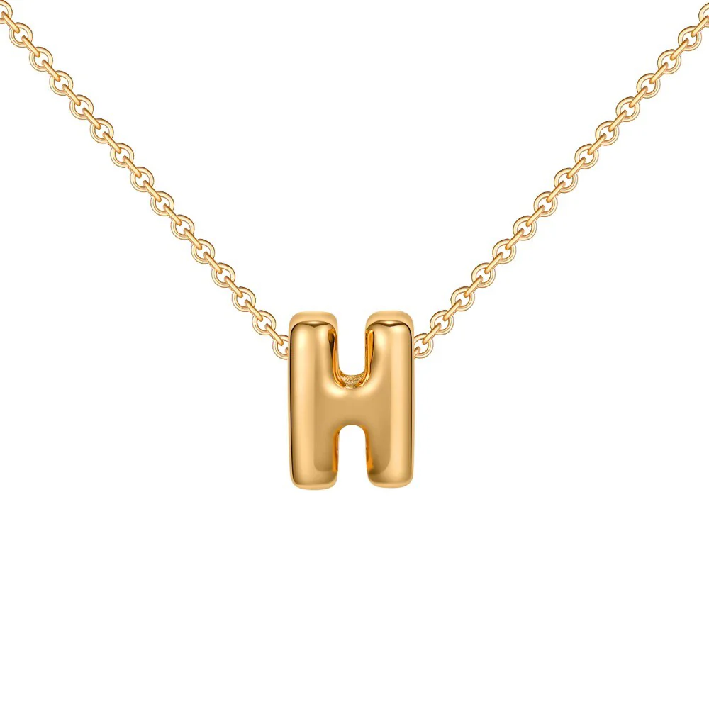 Dainty Bubble Letter Initial Necklace - Image 14