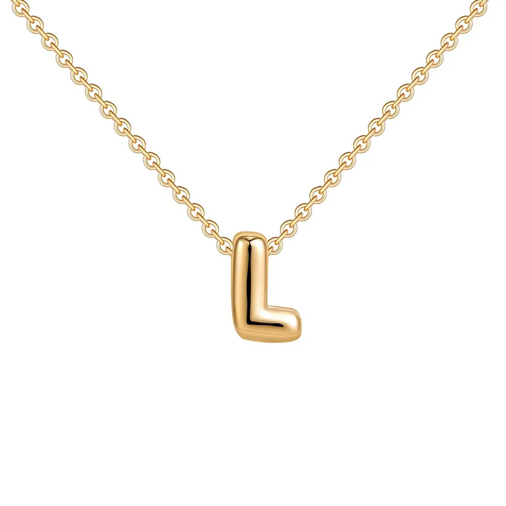 Dainty Bubble Letter Initial Necklace - Image 18