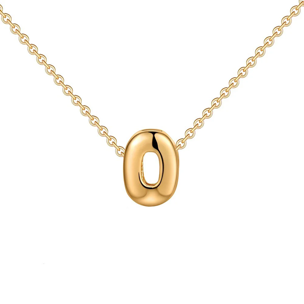 Dainty Bubble Letter Initial Necklace - Image 21