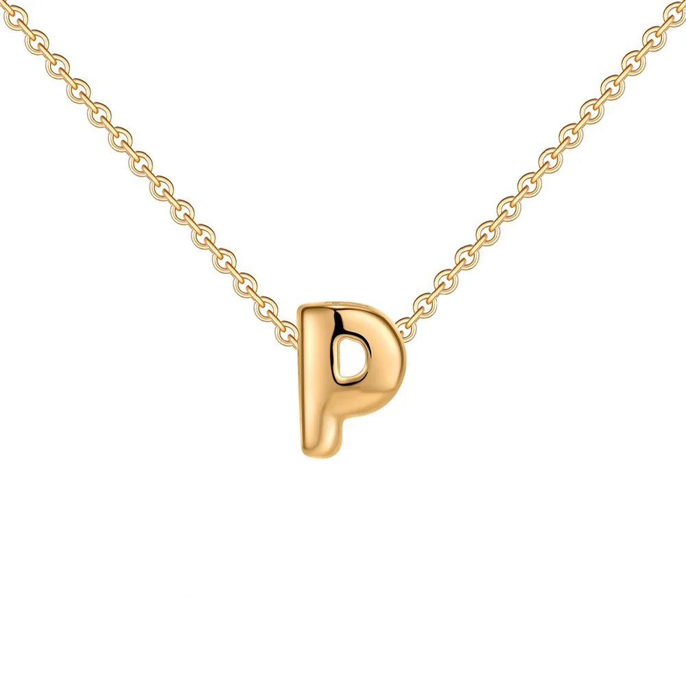 Dainty Bubble Letter Initial Necklace - Image 22