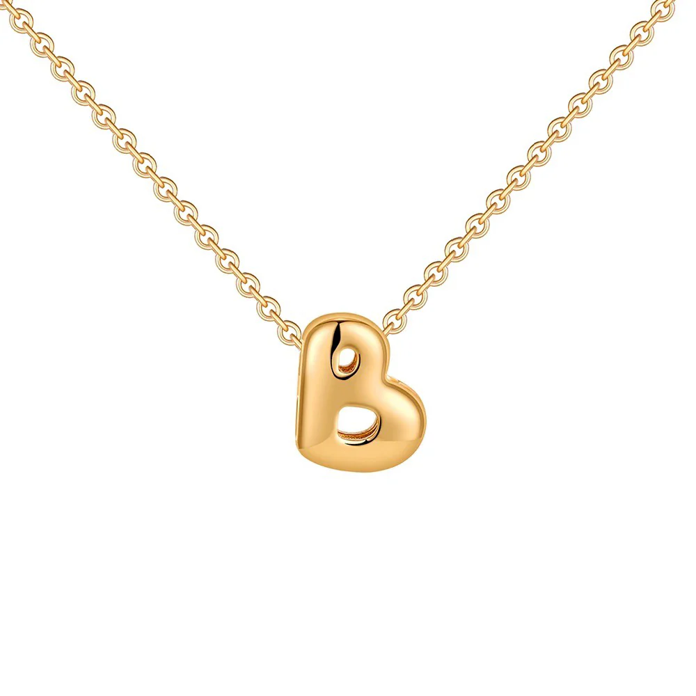 Dainty Bubble Letter Initial Necklace - Image 8