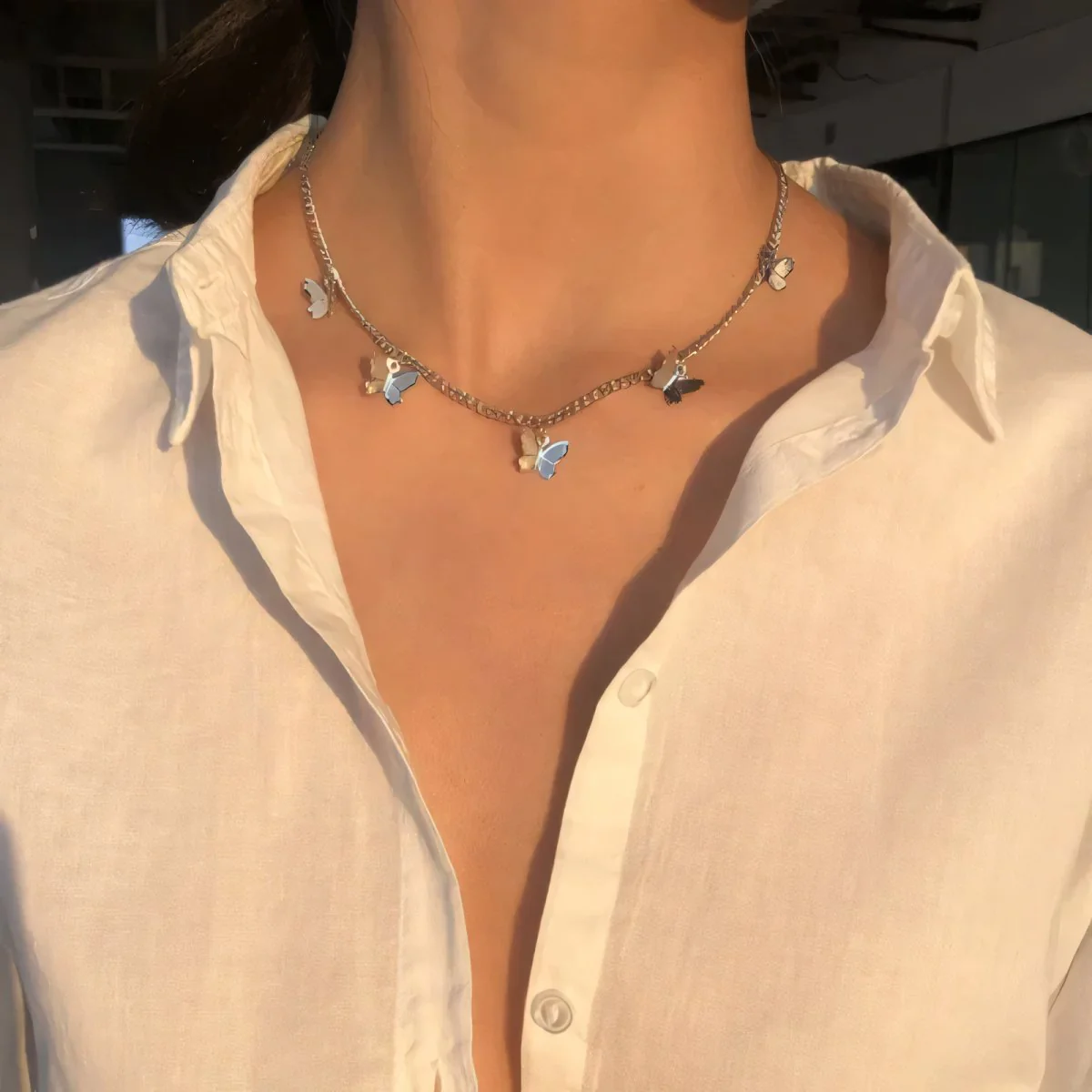 Dainty Butterfly Choker Necklace - Image 3