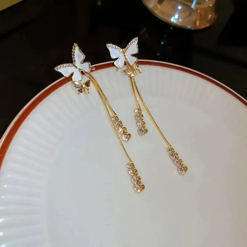 Dainty Butterfly Dangle Earrings - Image 5