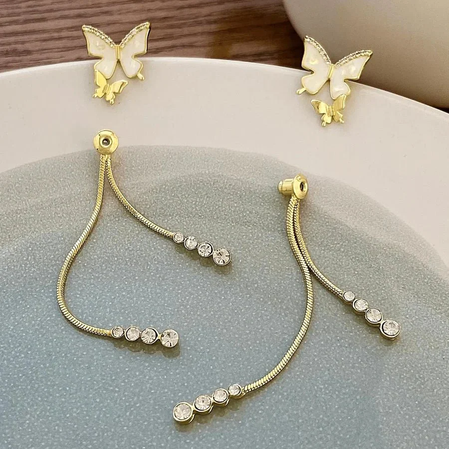 Dainty Butterfly Dangle Earrings - Image 6