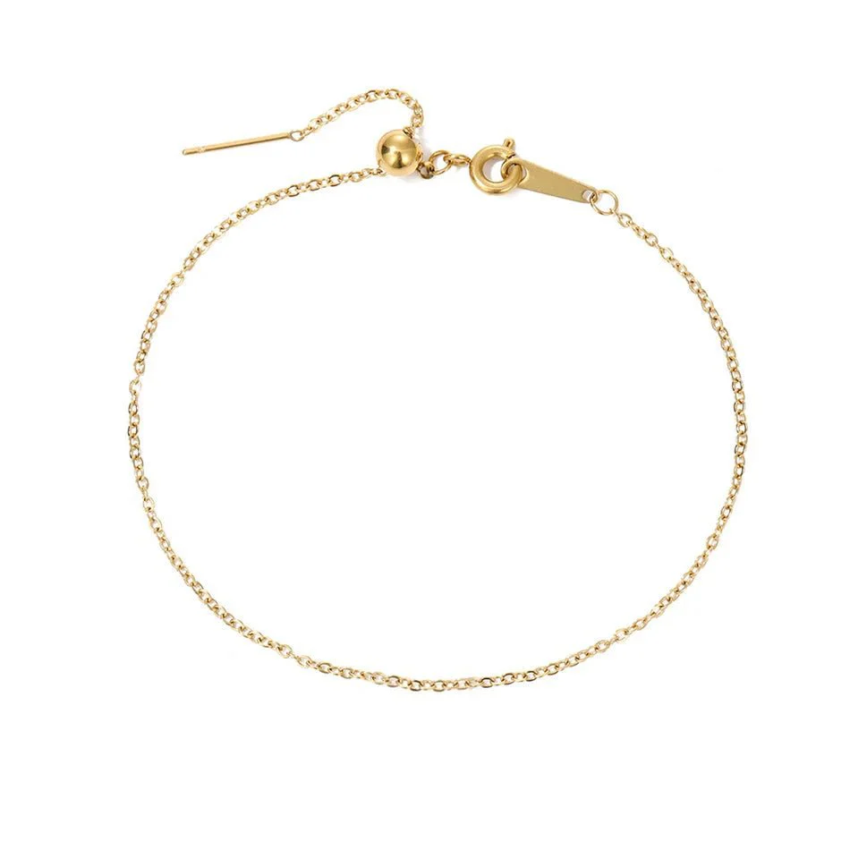 Dainty Chain Diamond Initial Bracelet - Image 10