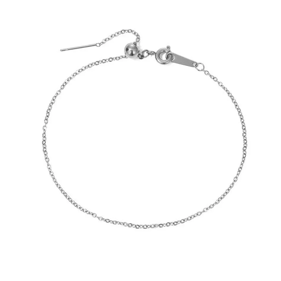 Dainty Chain Diamond Initial Bracelet - Image 11