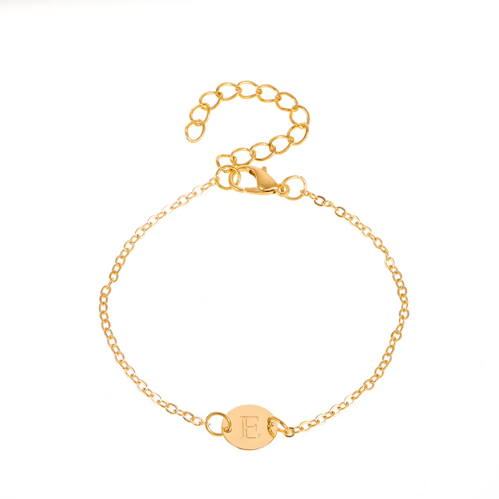 Dainty Chain Letter Initial Charm Bracelet - Image 13