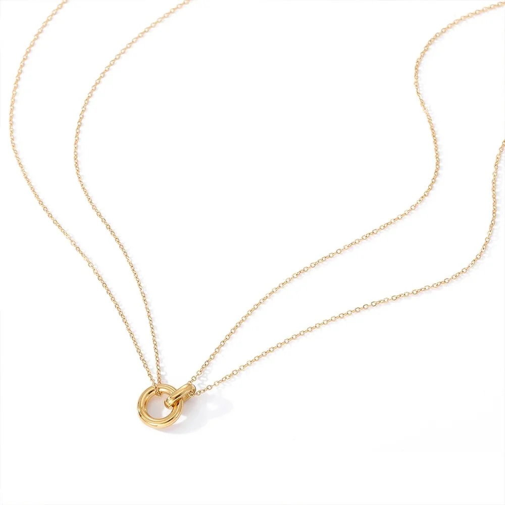 Dainty Circular Layered Love Necklace - Image 9