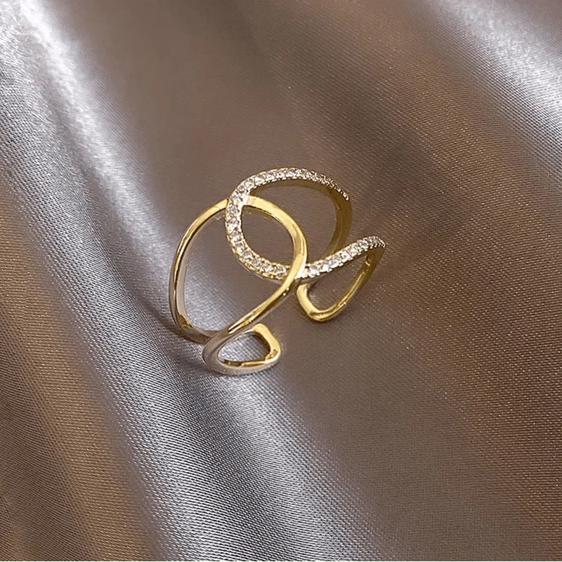 Dainty Diamond Dual Wrap Adjustable Ring - Image 4
