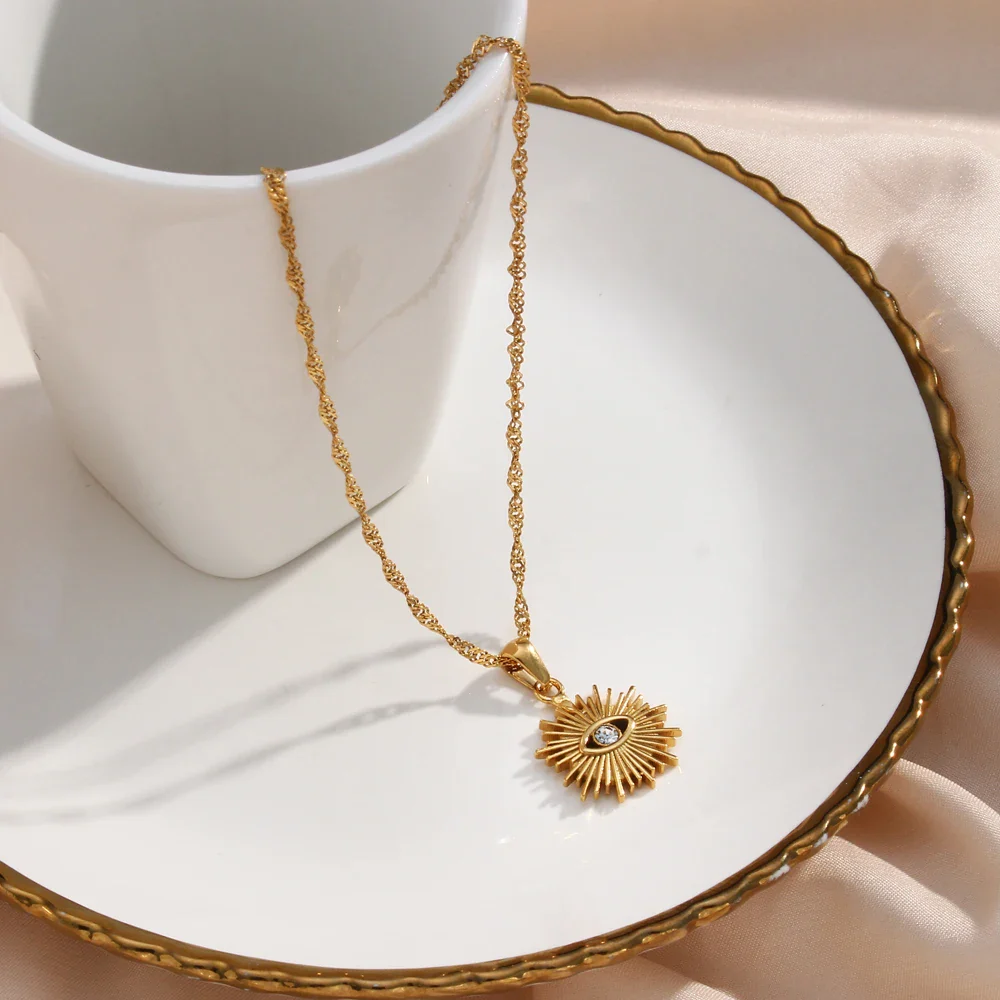 Dainty Diamond Evil Eye Necklace - Image 6