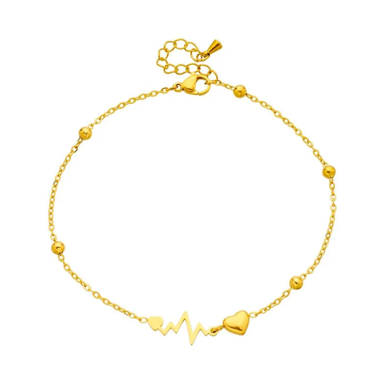 Dainty EKG Heart Anklet - Image 5