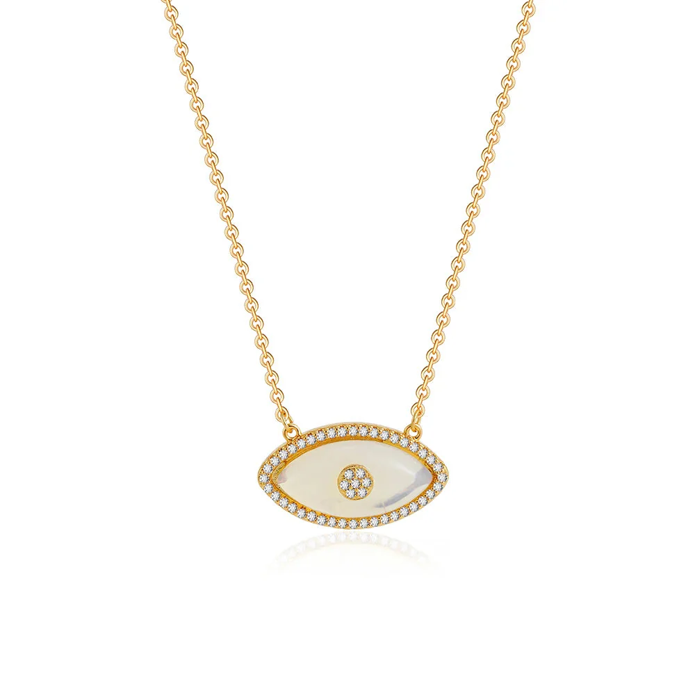 Dainty Evil Eye Diamond Accented Necklace - Image 10