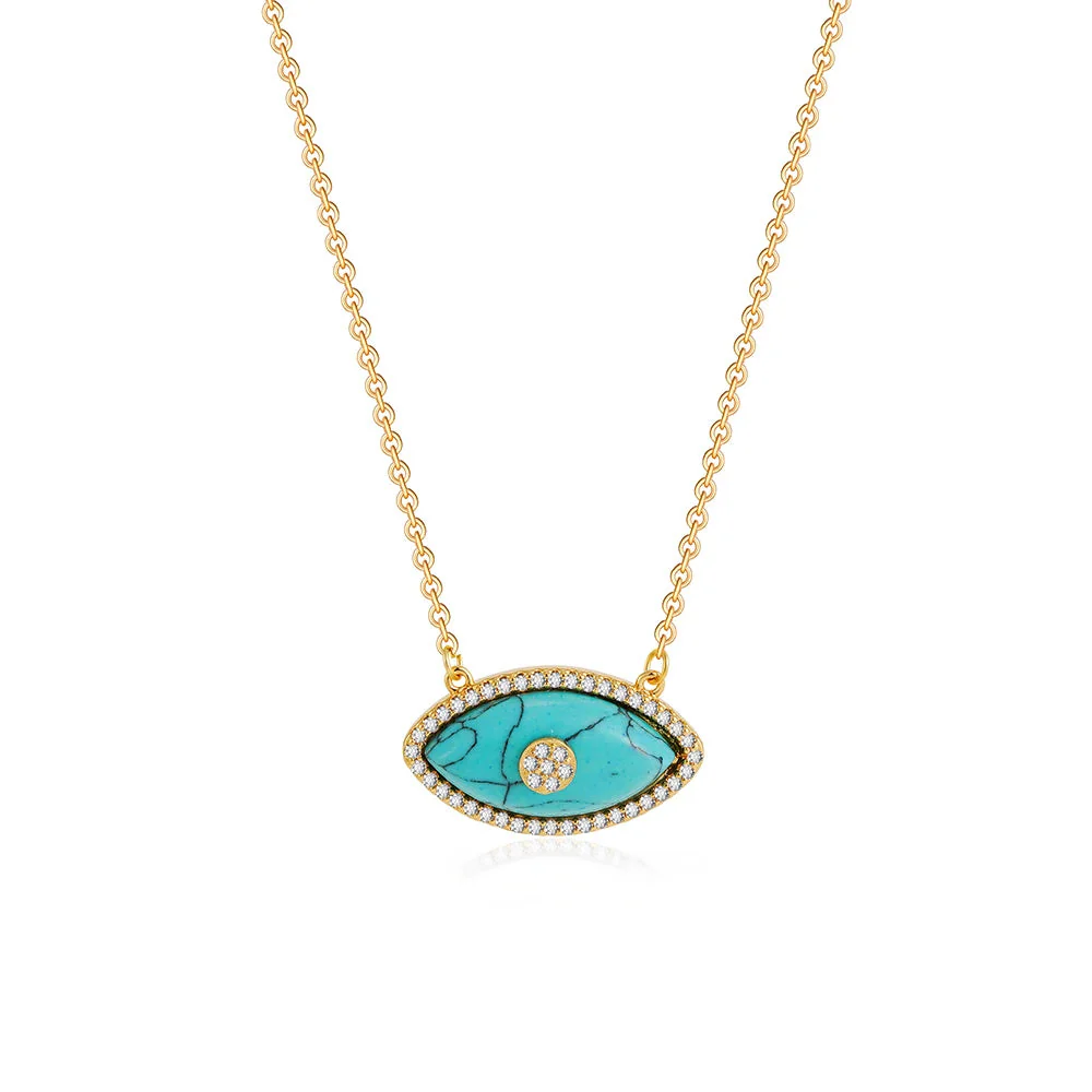 Dainty Evil Eye Diamond Accented Necklace - Image 5