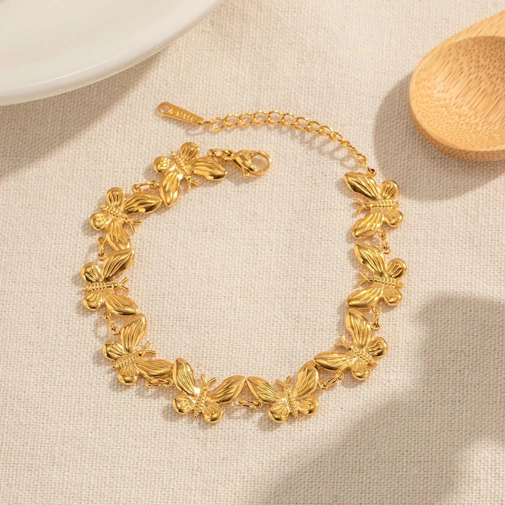 Dainty Feminine Butterfly Wrapped Bracelet - Image 4