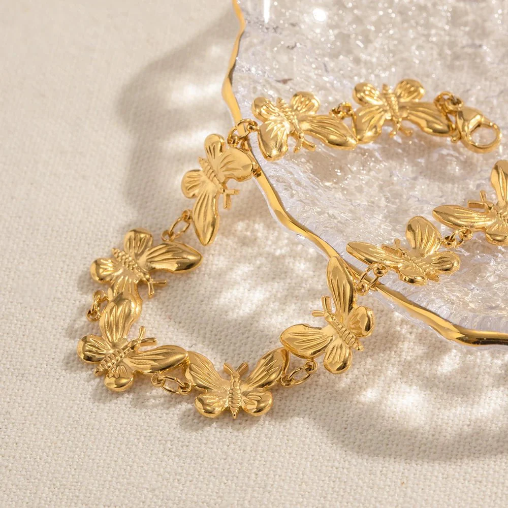 Dainty Feminine Butterfly Wrapped Bracelet - Image 5