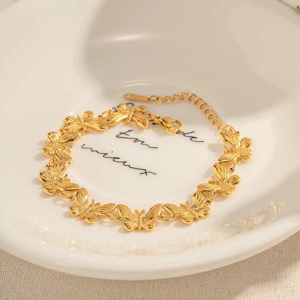 Dainty Feminine Butterfly Wrapped Bracelet - Image 6