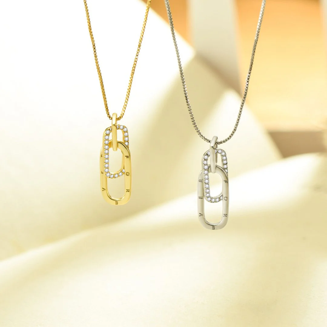 Dainty Forever Paperclip Love Necklace - Image 5