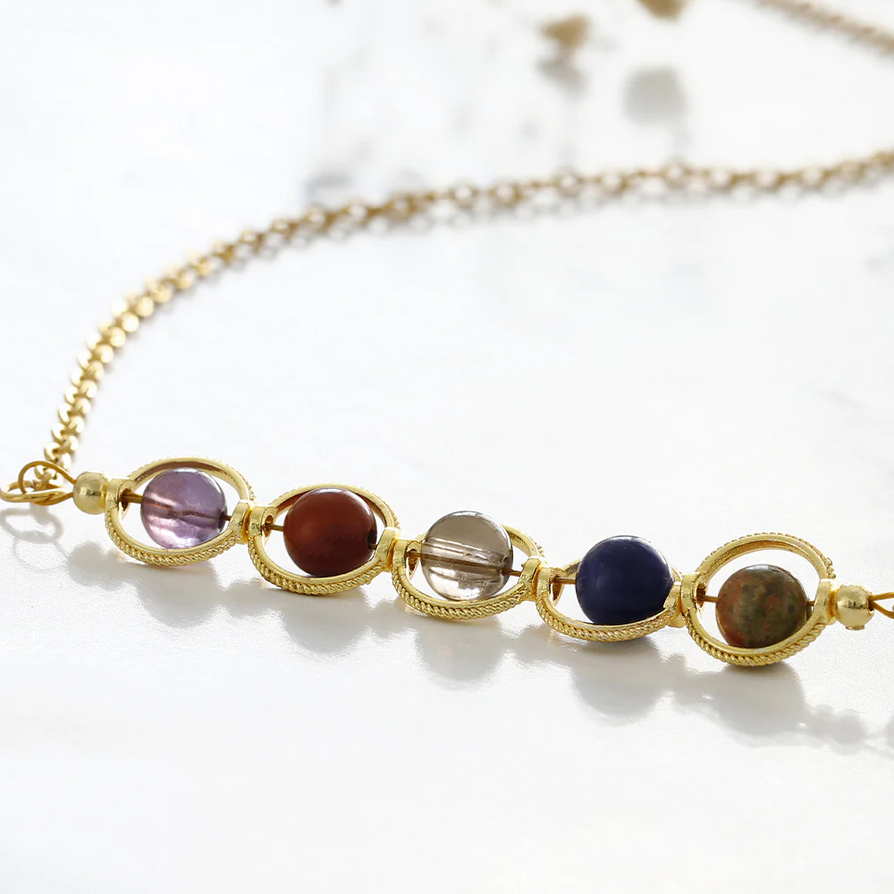 Dainty Handmade Zodiac Stones Necklace - Image 6