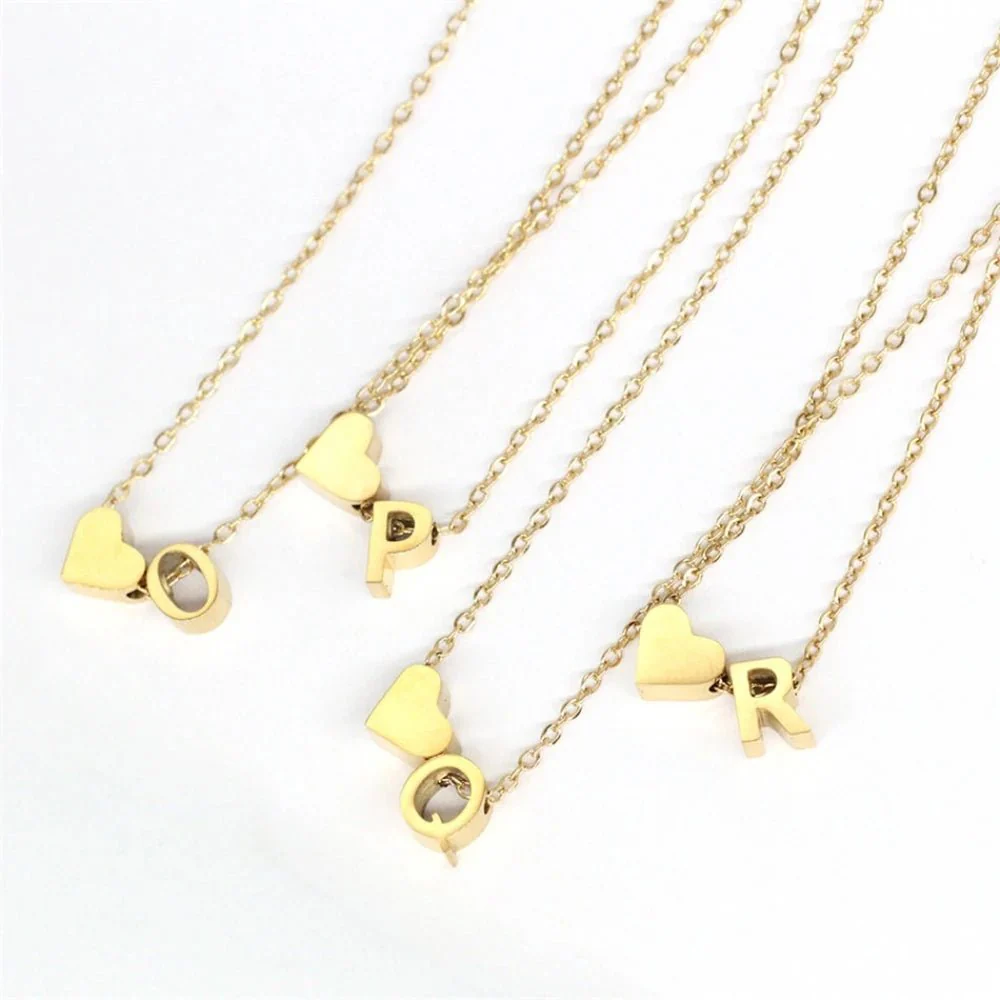 Dainty Heart Accented Letter Initial Necklace - Image 11