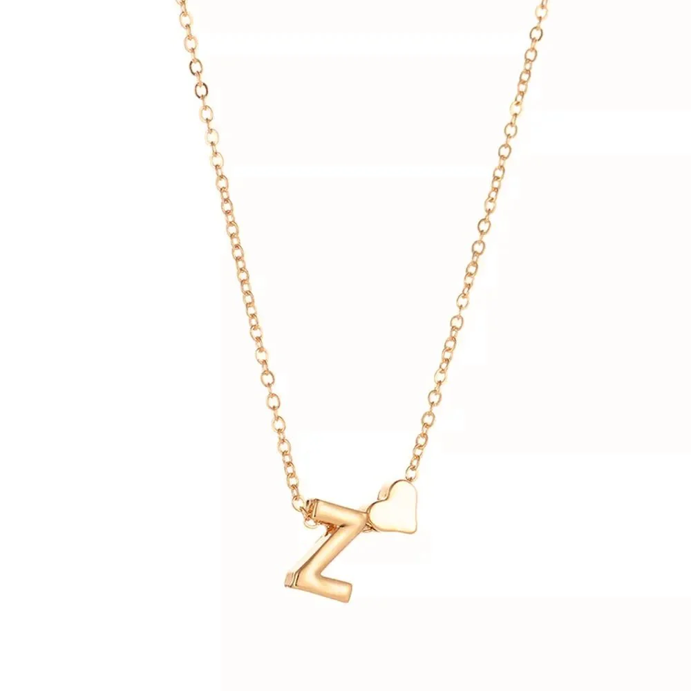 Dainty Heart Accented Letter Initial Necklace - Image 12