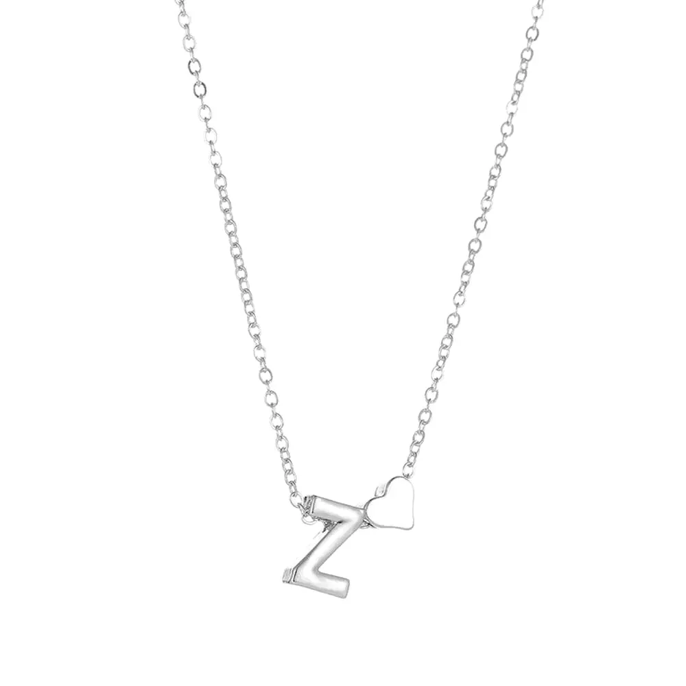 Dainty Heart Accented Letter Initial Necklace - Image 13