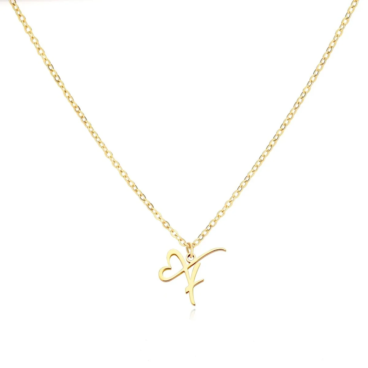 Dainty Heart Letter Initial Necklace - Image 13