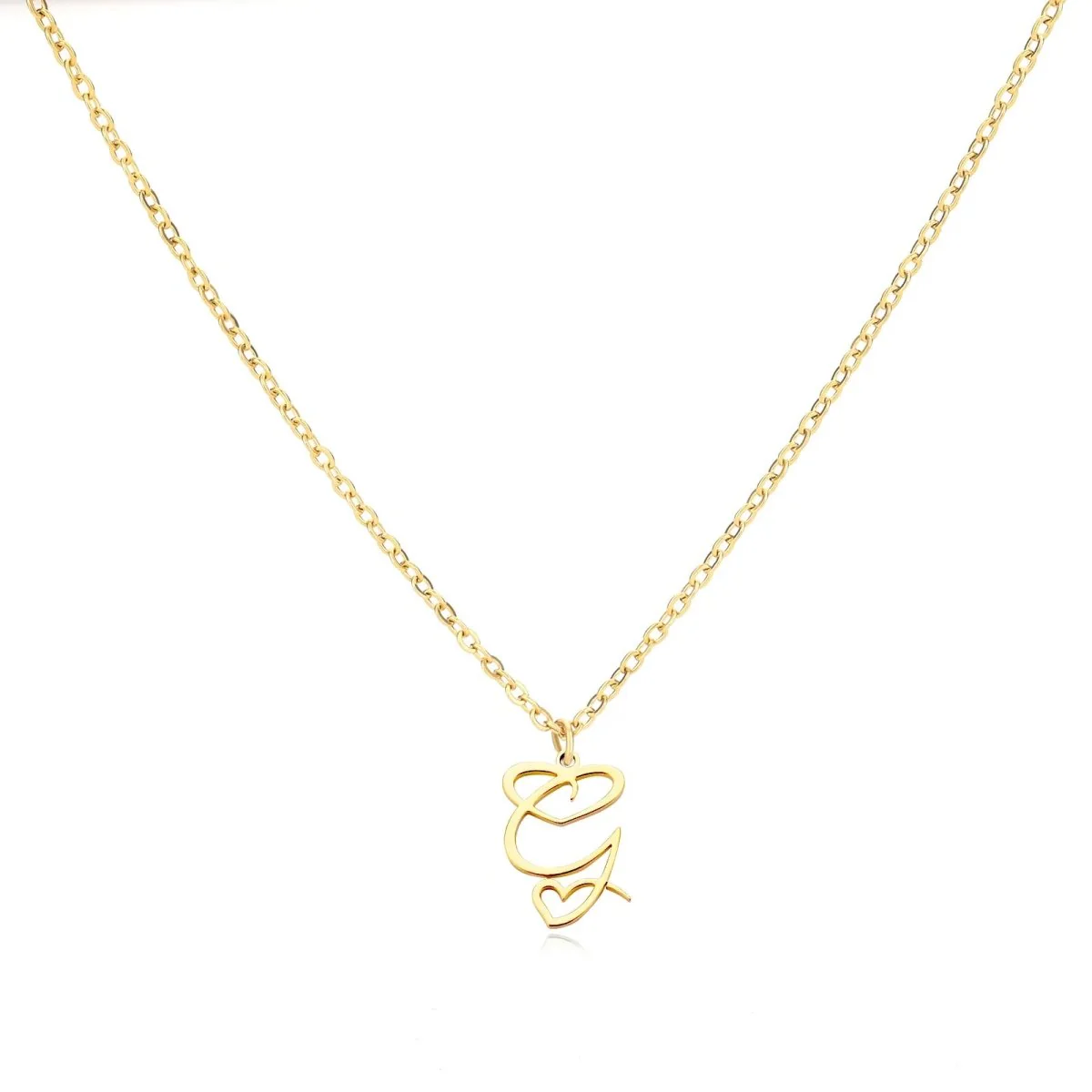 Dainty Heart Letter Initial Necklace - Image 14
