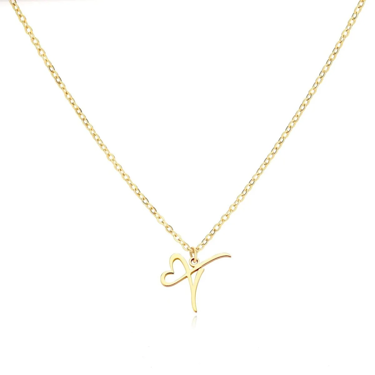 Dainty Heart Letter Initial Necklace - Image 26