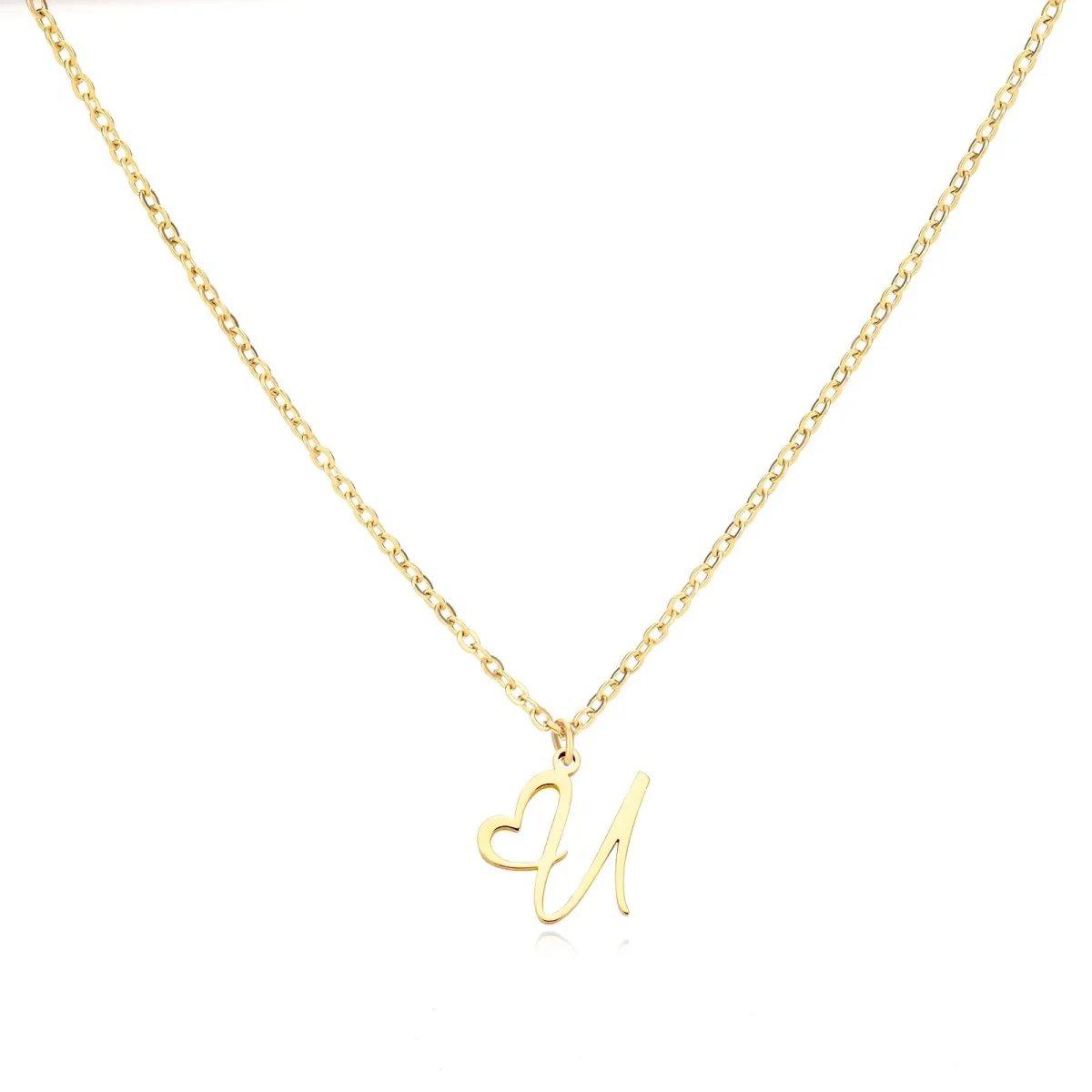 Dainty Heart Letter Initial Necklace - Image 27