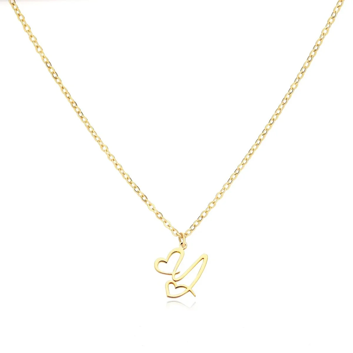 Dainty Heart Letter Initial Necklace - Image 31